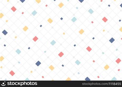 Abstract minimal colorful style of square pattern design elements background. Use for poster, template, ad, print, report, artwork. illustration vector eps10