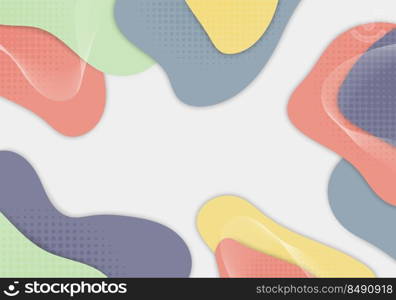 Abstract minimal colorful template design decorative. Overlapping artwork design template with wavy background. Vector
