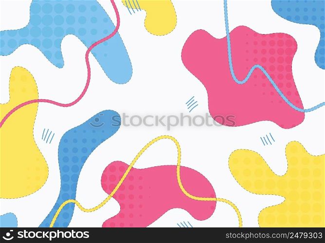 Abstract minimal doodle colorful style of shapes design template. Cover style of artwork background. Illustration vector