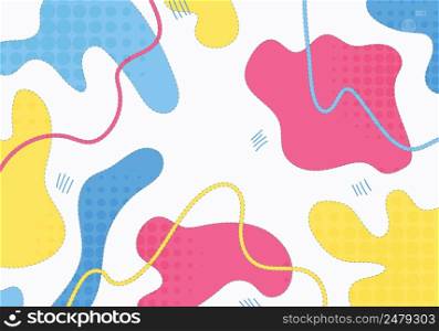 Abstract minimal doodle colorful style of shapes design template. Cover style of artwork background. Illustration vector