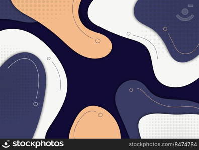 Abstract minimal doodles color template design decoration artwork style. Overlapping template style background. Vector