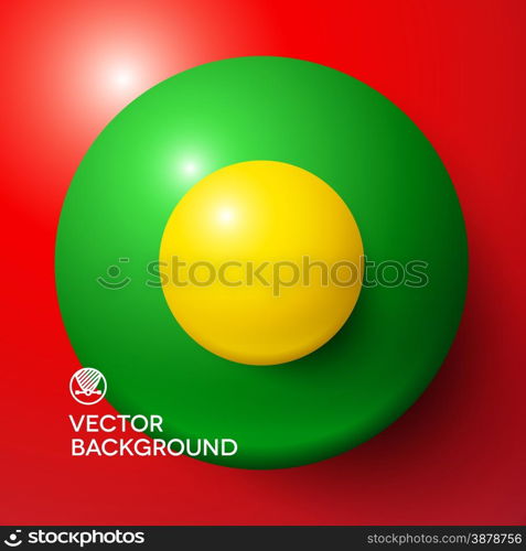 Abstract minimal frame with colorful balls and copy space