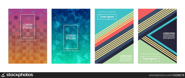 Abstract Minimal Geometric Gradient Cover Background Template Set