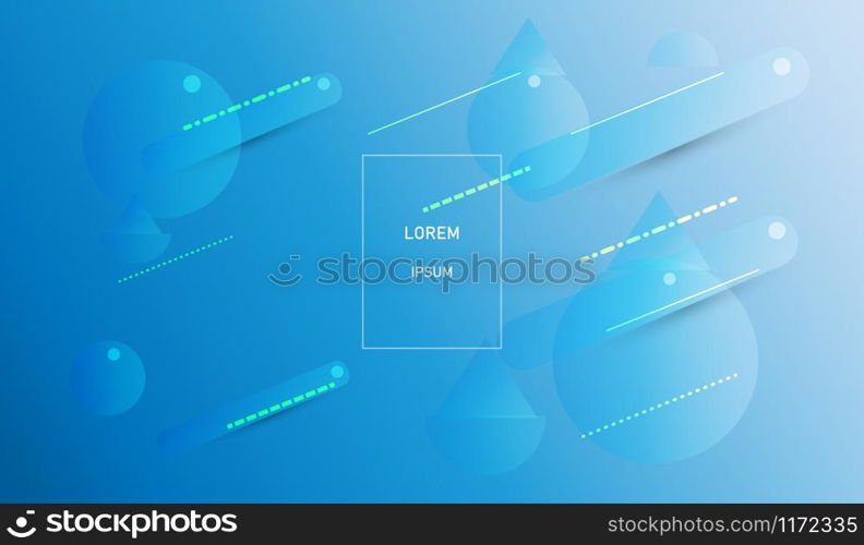 Abstract minimal gradient shapes and geometric pattern composition