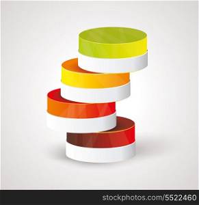 Abstract Minimal Ifographic Design on cylinder style. Can be used for infographics, numbered options, steps to success, website layout.
