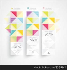 Abstract Minimal Ifographic Design on rhombus style . Can be used for infographics, numbered banners, cutout lines, website layout.