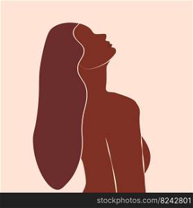 Abstract minimal portrait of girls. Woman portraits. Beauty logo. Concept of females. Feminine power, an abstract figure without no face. Vector illustration for International Womens day.  Abstract minimal portrait of girls. Woman portraits. Beauty logo. Concept of females. Feminine power, an abstract figure without no face. Vector illustration for International Womens day.