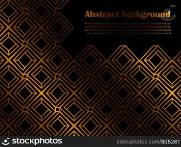 Abstract minimal style background pattern with golden geometric shapes. Vector illustration. Abstract minimal style background with golden geometric shapes