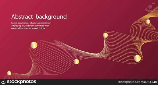Abstract minimal vector background  in trendy Viva Magenta color. Long banner business template with dynamic wavy gradient line