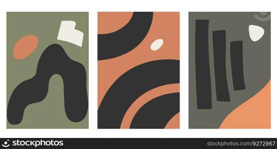 Abstract minimalist compositions with various shapes. For interior decoration, print and design