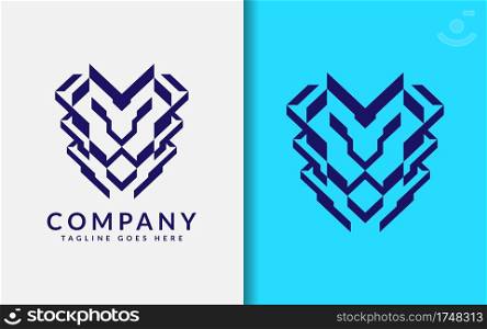 Abstract Minimalist Lion Face Logo Design which Consists of Sharp Lines Combination. Modern Vector Illustration.