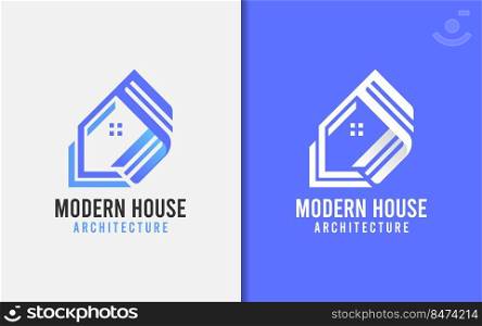 Abstract Minimalist Modern House Logo Design with Stylish Geometric Lines Concept