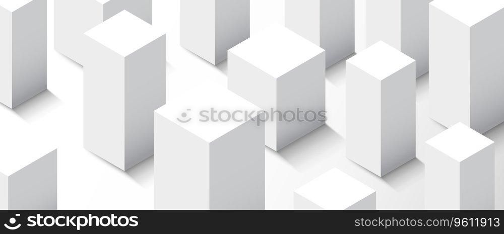 Abstract minimalistic city background. White cubes. Vector illustration. Abstract minimalistic city background. White cubes.