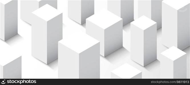 Abstract minimalistic city background. White cubes. Vector illustration. Abstract minimalistic city background. White cubes.