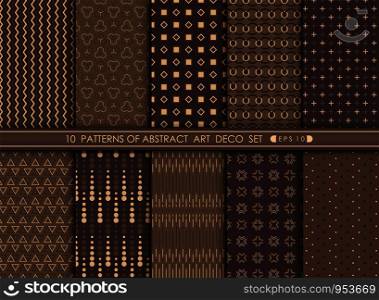 Abstract modern antique of art deco pattern design set. You can use for art work decorating, ad, luxury style. eps 10