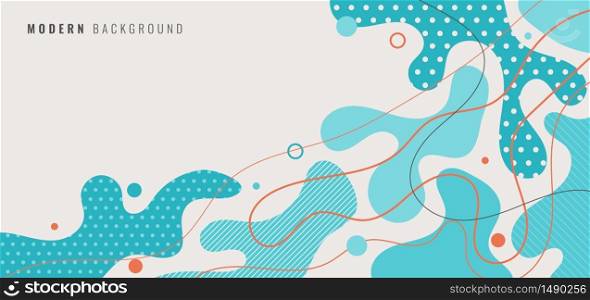 Abstract modern background blue dynamic shapes with line and spot. Vector illustration