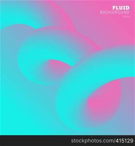 Abstract modern Background trendy vibrant gradient color. Flow Shape pink and blue color 3D with spiral liquid or twisted fluid. You can use for brochure, flyer, poster, banner web, cover design. Vector illustration
