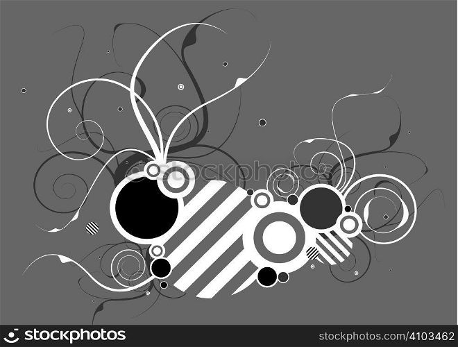 Abstract modern background with hash and floral motif
