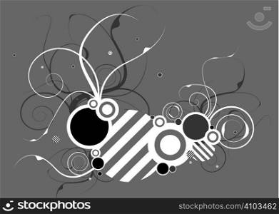Abstract modern background with hash and floral motif