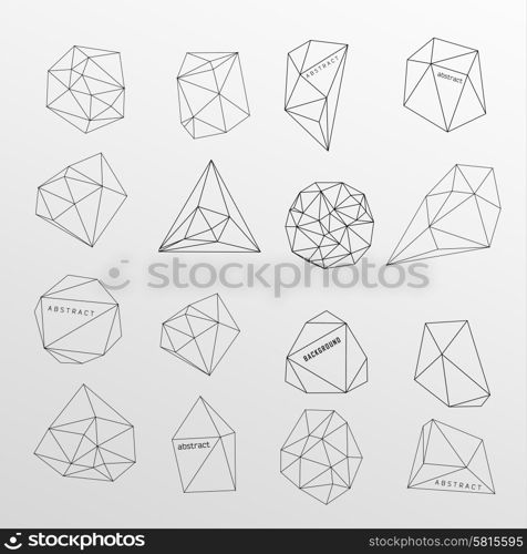 Abstract modern background with polygon, crystal design element, symbol, sign for tattoo