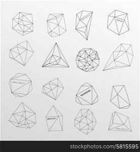 Abstract modern background with polygon, crystal design element, symbol, sign for tattoo