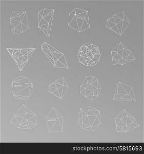 Abstract modern background with polygon, crystal design element, symbol, sign for tattoo