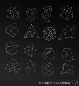 Abstract modern background with polygon, crystal design element, symbol, sign for tattoo