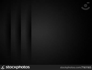 Abstract modern black paper layers overlap dimension background space for your text. Business design concept. Vector illustration