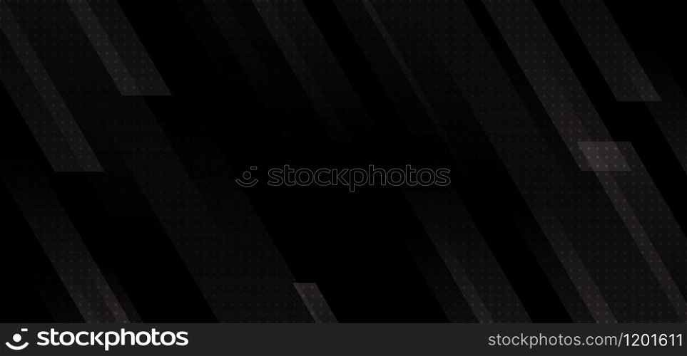 Abstract modern black stripes geometric diagonal lines on dark background. Vector illustration