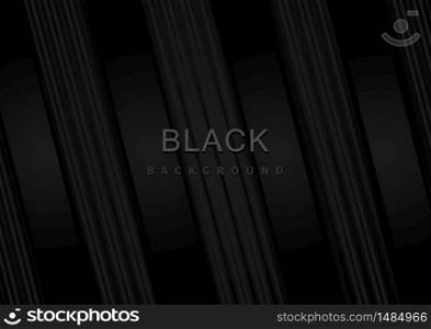 Abstract modern black texture gradient stripes diagonal background. You can use for ad, poster, template, business presentation. Vector illustration