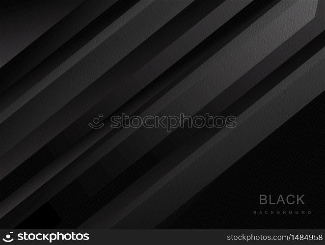 Abstract modern black texture gradient stripes diagonal background. Vector illustration