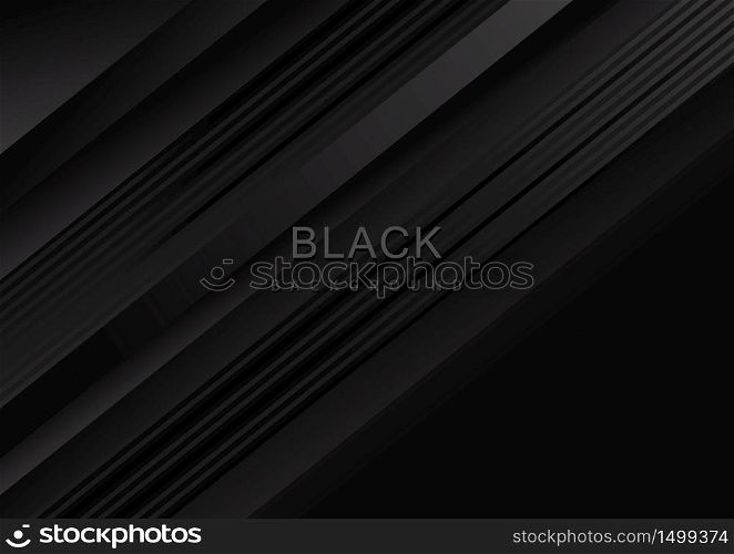Abstract modern black texture gradient stripes diagonal background. Vector illustration