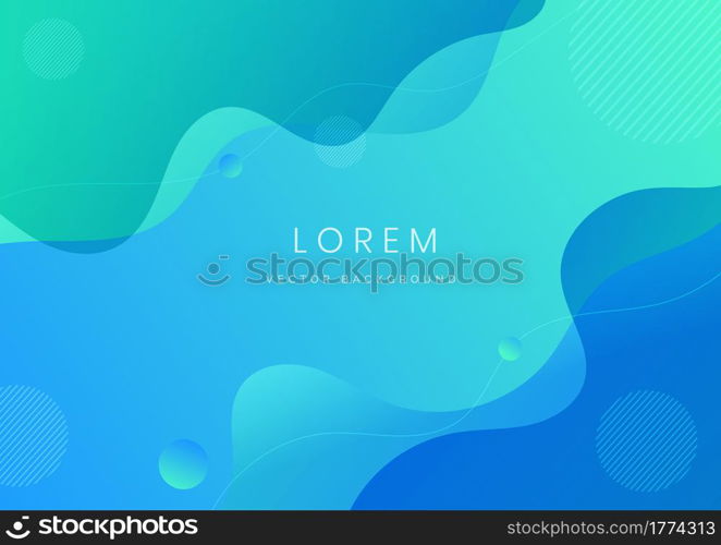 Abstract modern blue and green fluid shape background with copy space for text. You can use for ad, poster, template, business presentation. Vector illustration