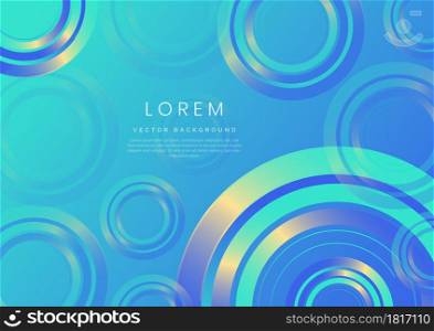 Abstract modern blue circle overlap background. vector illustration