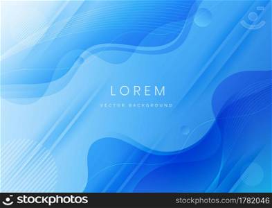 Abstract modern blue fluid shape background with copy space for text. You can use for ad, poster, template, business presentation. Vector illustration