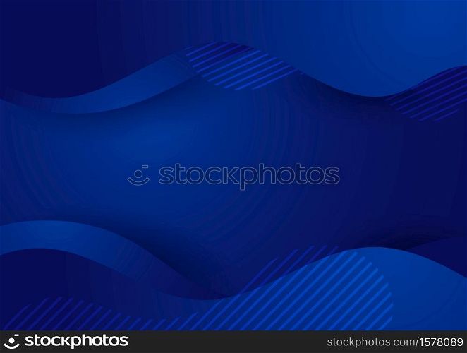 Abstract modern blue gradient liquid wave background with space for your text. Vector illustration