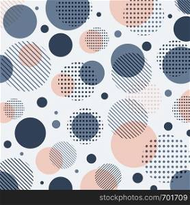 Abstract modern blue, pink dots pattern with lines diagonally on white background. Vector illustration
