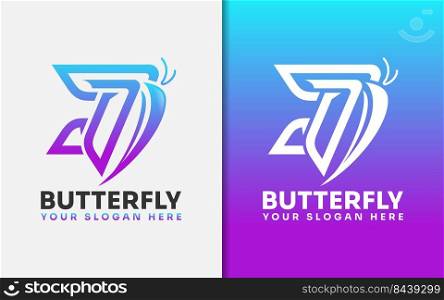 Abstract Modern Butterfly Logo Design.