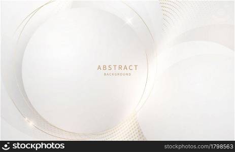 abstract modern circle arts background luxury white gold Modern