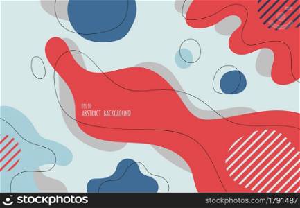 Abstract modern color doodle minimal style of hand drawing template. Overlapping for painting style with colorful artwork background. illustration vector