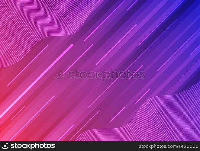 Abstract modern colorful blue pink gradient wave line and stripes background texture. You can use for brochures, flyers, poster, business card, branding, banner web, etc. Vector illustration