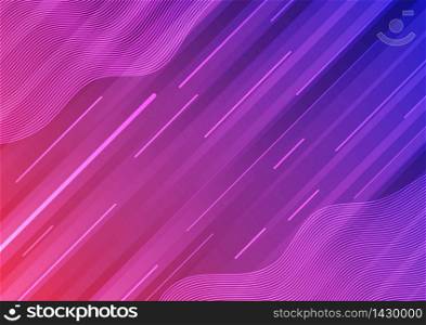 Abstract modern colorful blue pink gradient wave line and stripes background texture. You can use for brochures, flyers, poster, business card, branding, banner web, etc. Vector illustration