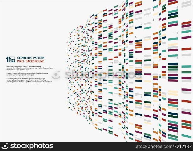 Abstract modern colorful square geometric pattern design of technology wavy mesh decoration. You can use for presentation, ad, poster, artwork. illustration vector eps10