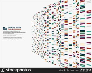 Abstract modern colorful square geometric pattern design of technology wavy mesh decoration. You can use for presentation, ad, poster, artwork. illustration vector eps10