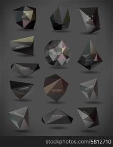 abstract modern crystal black Label, bubble , can be used for website, info-graphics, banner.