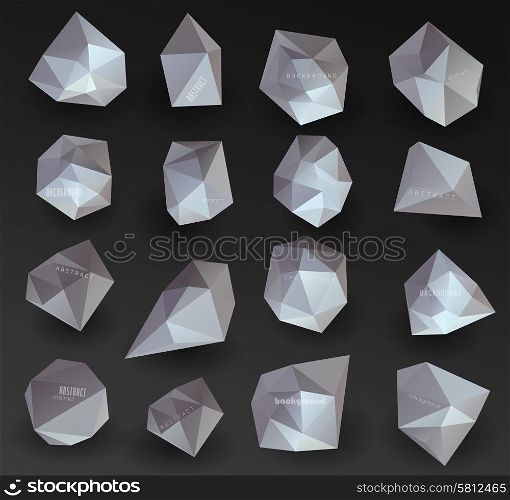 abstract modern crystal Label, bubble , can be used for website, info-graphics, banner/ vector set