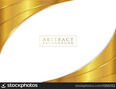 Abstract modern curve shape gold luxury frame design with space. vector illustration.