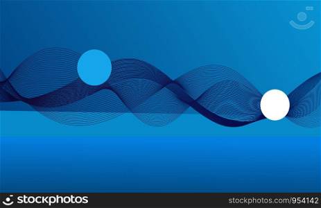 Abstract Modern dark blue line colored poster background. Vector illustration