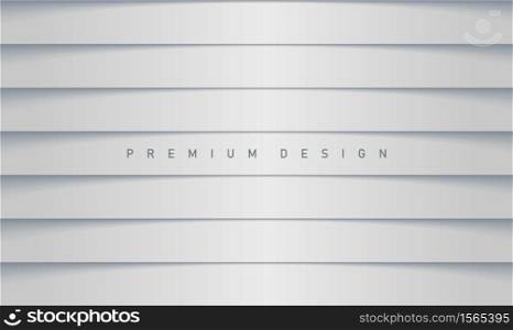 Abstract modern design silver background with realistic paper stripes