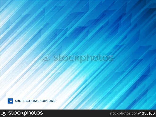 Abstract modern diagonal stripes lines white and blue background. Vector illustration